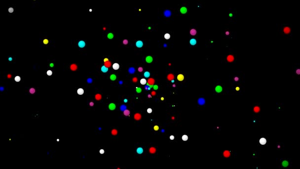 夜の背景を持つ色粒子の動きのグラフィック — ストック動画