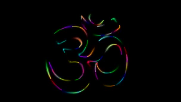 Colourful Symbol Hindu Culture Night Background — Stock Video