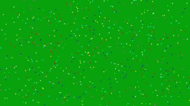 Yeşil ekran arkaplanlı sihirli renk parçacıkları hareket grafikleri