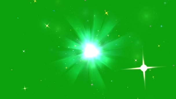 Магічна Графіка Руху Світла Зеленим Екраном — стокове відео