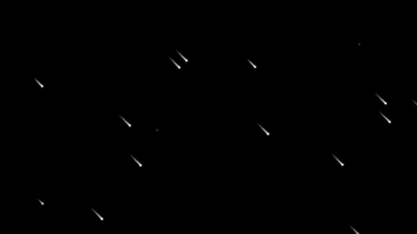 Fallande Stjärnor Rörelse Grafik Med Natt Bakgrund — Stockvideo