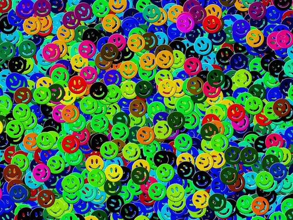 Multi Colour Smile Faces Beautiful Texture — Stock Photo, Image