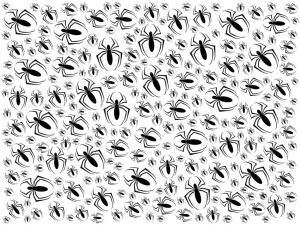Zwarte Insecten Mooie Illustratie Effen Witte Achtergrond Rechtenvrije Stockafbeeldingen
