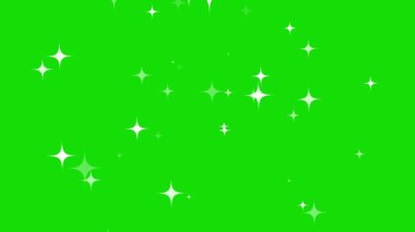Beyaz parıltı yeşil ekran arkaplan ile hareket grafikleri parlıyor