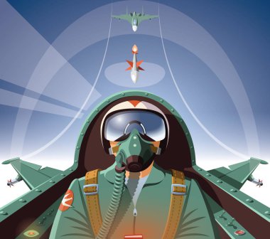 Askeri pilot, uçak kokpit