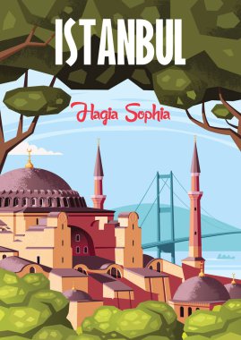 Landmark of Istanbul Hagia Sophia vector illustration clipart