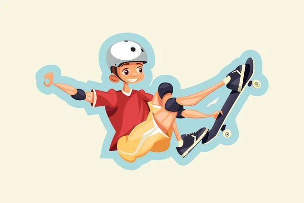 Skater Diisolasi Pada Latar Belakang Putih - Stok Vektor