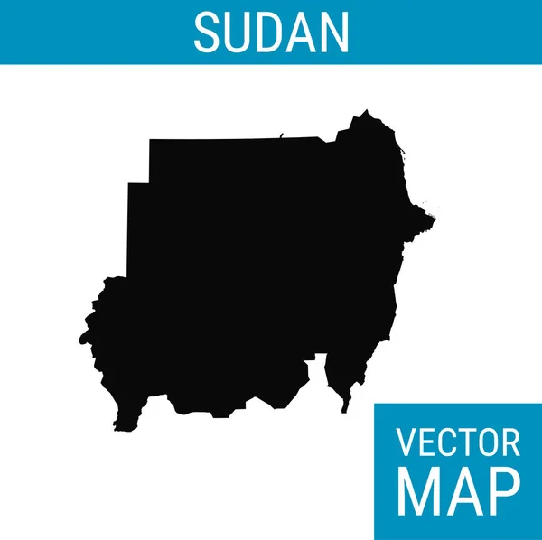 Soedan Vector Kaart Met Landsnaam Zwart Witte Achtergrond — Stockvector