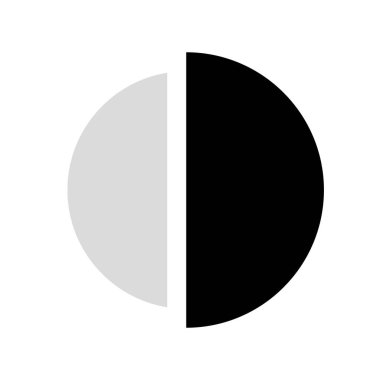 Pasta çizelgesi yüzde 50. Pasta grafik diyagramı, yuvarlak çizelge 50. Bilgi ve sunum için gri ölçekli vektör çizelgesi sembolü.