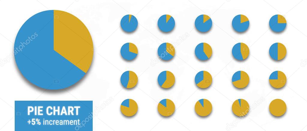 Set Of Pie Charts Percentage 5 10 15 25 30 35 40 45 50 55 60 65 70 75 80 85 90 95 Pie Graph Diagram Circle Round Chart Green Set Of Pie Charts Percentage 5 10 15 25 30 35 40 45 50 55 60 65 70 75 80 85 90 95 Pie Graph Diagram Circle Round Chart Green