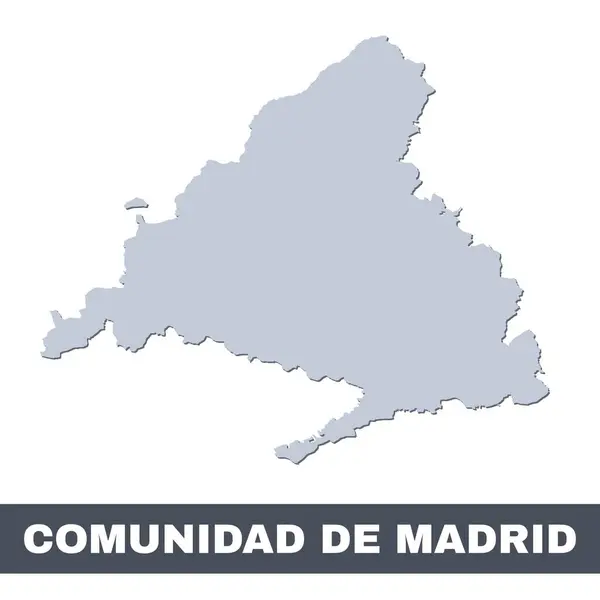 Comunidad Madrid Obrysová Mapa Vektorová Mapa Oblasti Města Comunidad Madrid — Stockový vektor