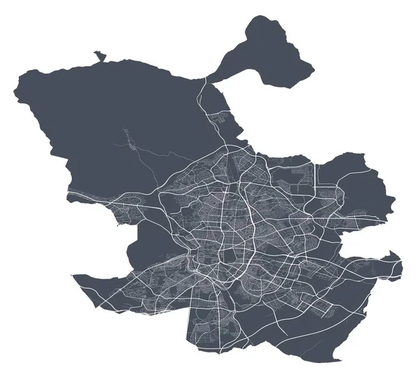 Mappa Madrid Mappa Vettoriale Dettagliata Dell Area Amministrativa Della Città Grafiche Vettoriali