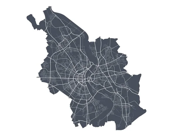 Mapa Colónia Mapa Vetorial Detalhado Área Administrativa Cidade Colônia Cartaz —  Vetores de Stock
