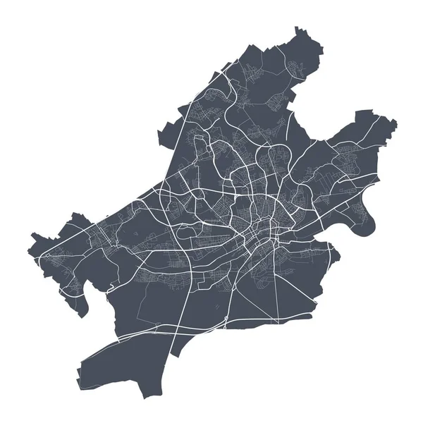 Mapa Frankfurt Mapa Vetorial Detalhado Área Administrativa Cidade Frankfurt Cartaz —  Vetores de Stock