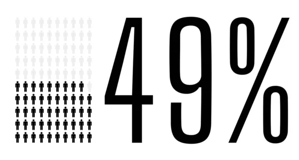 Cuarenta Nueve Por Ciento Gente Gráfica Diagrama Porcentual Diseño Gráfico — Archivo Imágenes Vectoriales