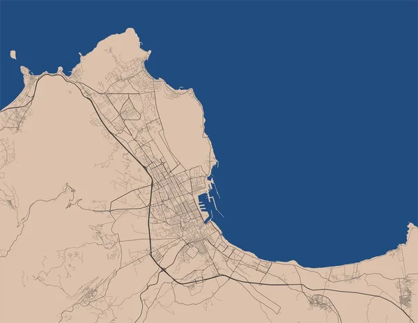 Mapa Vetorial Palermo Ilustração Cartaz Mapa Rua Palermo Mapa Arte — Vetor de Stock