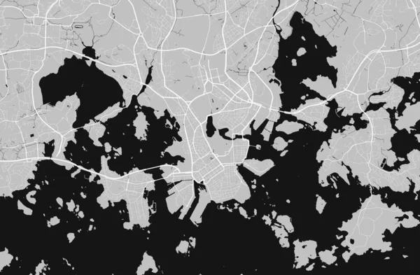 Mapa Cidade Urbana Helsinque Ilustração Vetorial Helsínquia Mapa Pôster Arte — Vetor de Stock