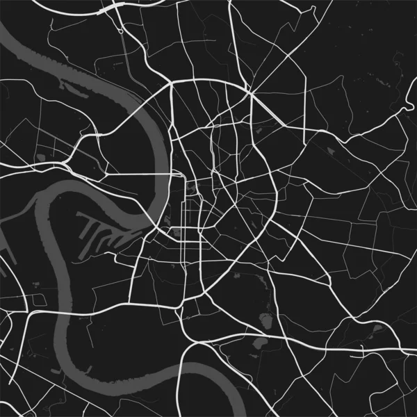 Mapa Urbano Düsseldorf Ilustración Vectorial Dusseldorf Mapa Art Poster — Vector de stock