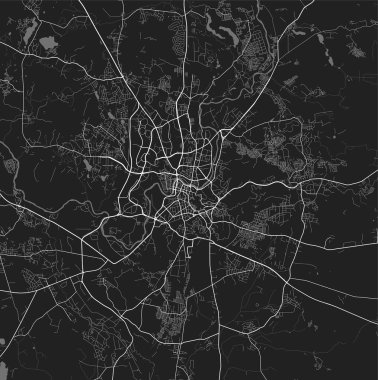 Vilnius 'un şehir haritası. Vektör illüstrasyonu, Vilnius harita sanat posteri.