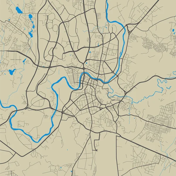 Affiche Van Vilnius City Map Kaart Van Vilnius Stratenkaart Poster — Stockvector