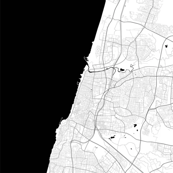 Mapa Cidade Urbana Tel Aviv Yafo Ilustração Vetorial Tel Aviv — Vetor de Stock