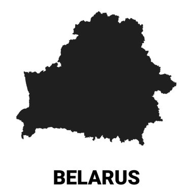 Belarus ana hat harita vektörü idari siyah beyaz renkler