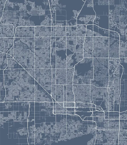 Főnix Város Térkép Poszter Phoenix Utcai Térkép Poszter Térképe Phoenix — Stock Vector