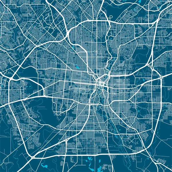 Mapa Vetorial San Antonio Ilustração Cartaz Mapa Rua San Antonio — Vetor de Stock