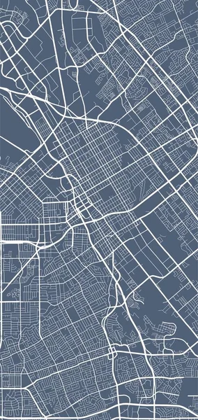Векторная Карта Сан Хосе Иллюстрация Карте Улиц Карта Сан Хосе — стоковый вектор