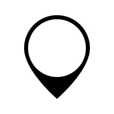 Konum pin simgesi, harita etiketi, siyah basit konum işaretleyici