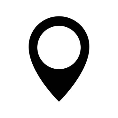 Konum pin simgesi, harita etiketi, siyah basit konum işaretleyici