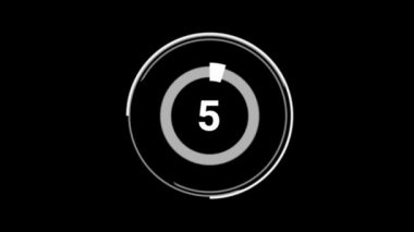 Animasyon etrafında dönen yüzde 15 sayı çemberi çizelgesi. Siyah arkaplanda beyaz.