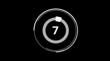 Animasyon etrafında dönen yüzde 22 sayı çemberi pasta diyagramı. Siyah arkaplanda beyaz.