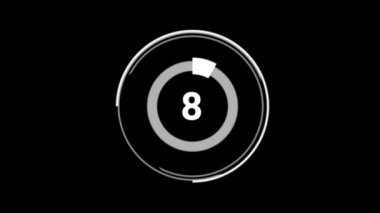 Animasyon etrafında dönen yüzde 25 sayı çemberi pasta diyagramı. Siyah arkaplanda beyaz.