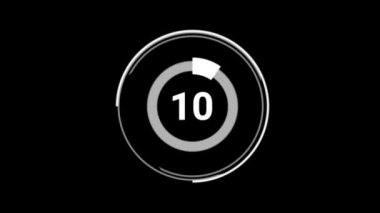 Animasyon etrafında dönen yüzde 30 'luk sayı çemberi çizelgesi. Siyah arkaplanda beyaz.