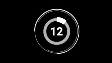 Yüzde 37 37 sayı çemberi pasta diyagramı animasyon etrafında dönüyor. Siyah arkaplanda beyaz.