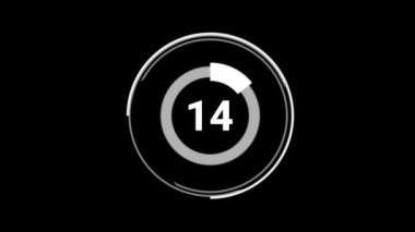 Animasyon etrafında dönen yüzde 44 'lük sayı çemberi çizelgesi. Siyah arkaplanda beyaz.