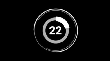 Animasyon etrafında dönen% 67 'lik sayı çemberi çizelgesi. Siyah arkaplanda beyaz.