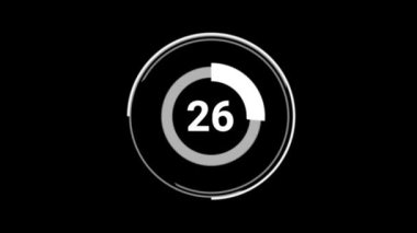 Yüzde 81 numara daire çizelgesi animasyon etrafında dönüyor. Siyah arkaplanda beyaz.