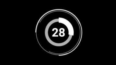 Animasyon etrafında dönen% 87 'lik sayı çemberi çizelgesi. Siyah arkaplanda beyaz.