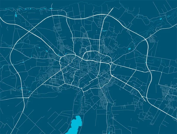 Plakát Mapou Města Lublin Mapa Lublinu Plakát Mapou Ulice Lublin — Stockový vektor