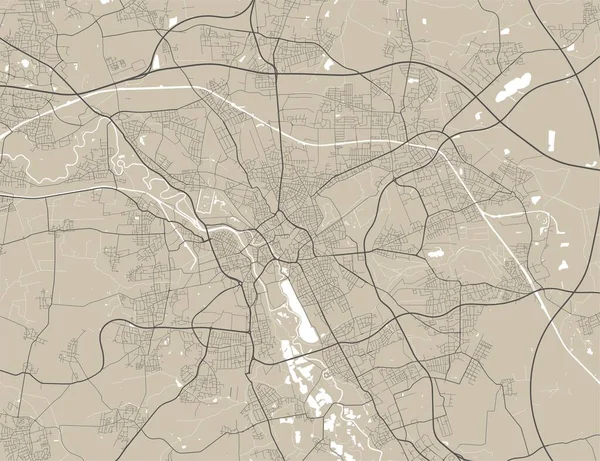 Cartaz Mapa Cidade Hannover Mapa Hannover Mapa Rua Hannover Mapa — Vetor de Stock
