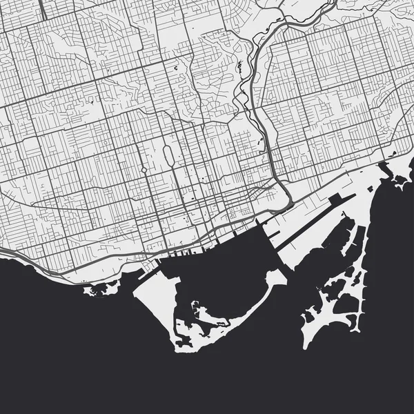 Vector Map Toronto Street Map Poster Illustration Toronto Map Art — Stock Vector