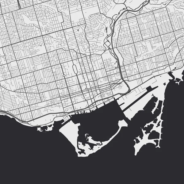 Toronto 'nun vektör haritası. Sokak haritası illüstrasyonu. Toronto harita sanatı.