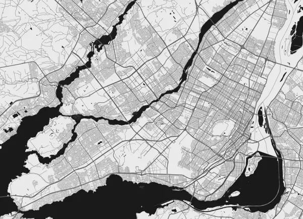 蒙特利尔城市地图 矢量图解 蒙特利尔地图艺术海报 图库插图