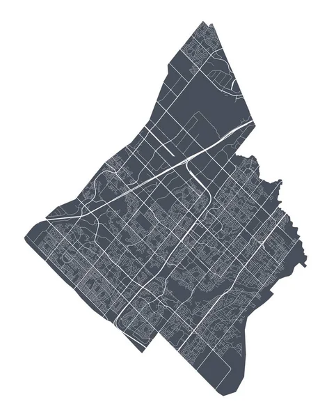 Mississauga Karte Detaillierte Vektorkarte Der Stadt Mississauga Stadtbild Plakat Metropolregion — Stockvektor