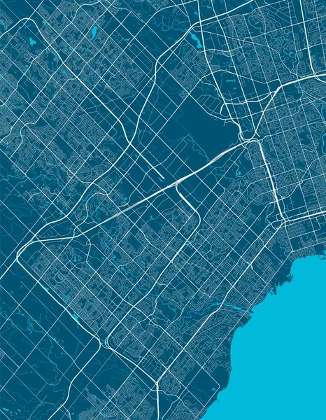 Mapa Detalhado Área Administrativa Cidade Mississauga Ilustração Vetorial Livre Royalties — Vetor de Stock