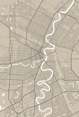 Detailed map of Winnipeg city administrative area. Royalty free vector illustration. Cityscape panorama. clipart
