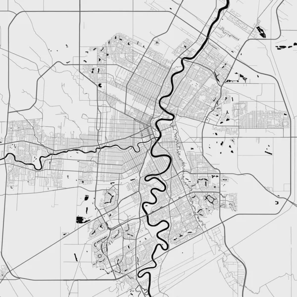 Mapa Cidade Urbana Winnipeg Ilustração Vetorial Winnipeg Mapa Arte Cartaz —  Vetores de Stock