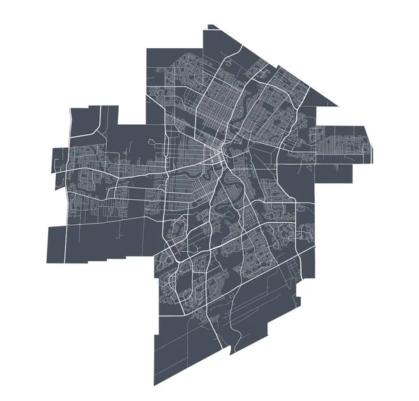 Winnipeg Karta Detaljerad Vektorkarta Över Winnipeg Stadens Administrativa Område Stadsbild — Stock vektor